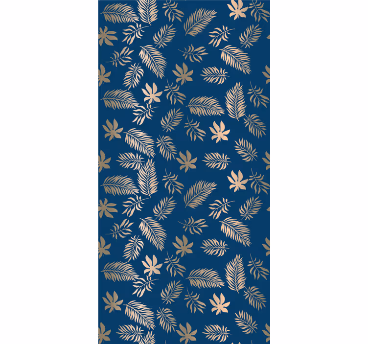 Behang bloemsierkunst afrikaans stijl blauw bloemdesign - TenStickers