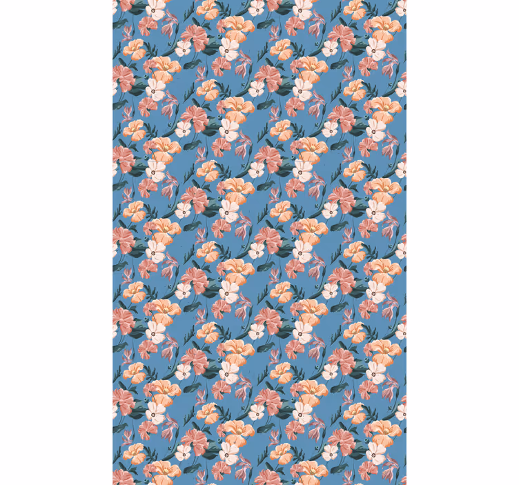 Behang bloemsierkunst flowerprint 'ziedi jeans' - TenStickers