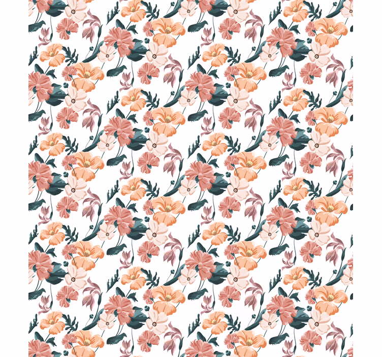 Behang bloemsierkunst flowerprint 'ziedi' wit - TenStickers