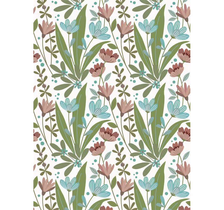 Behang bloemsierkunst in granny chic stijl - TenStickers