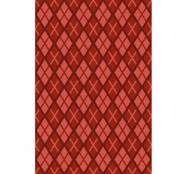 Behangpapier hoofdslaapkamer rood geometrisch diamantpatroon - TenStickers