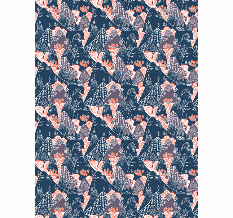 Behangpapier hoofdslaapkamer multicolor japans design - TenStickers
