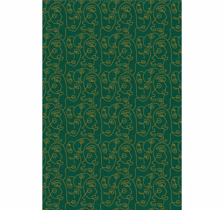 Behangpapier hoofdslaapkamer abstract groene vrouwen - TenStickers