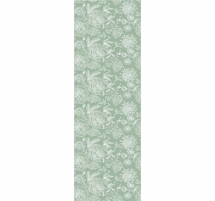 Slaapkamer behang groene bloemen grandmillenial stijl - TenStickers