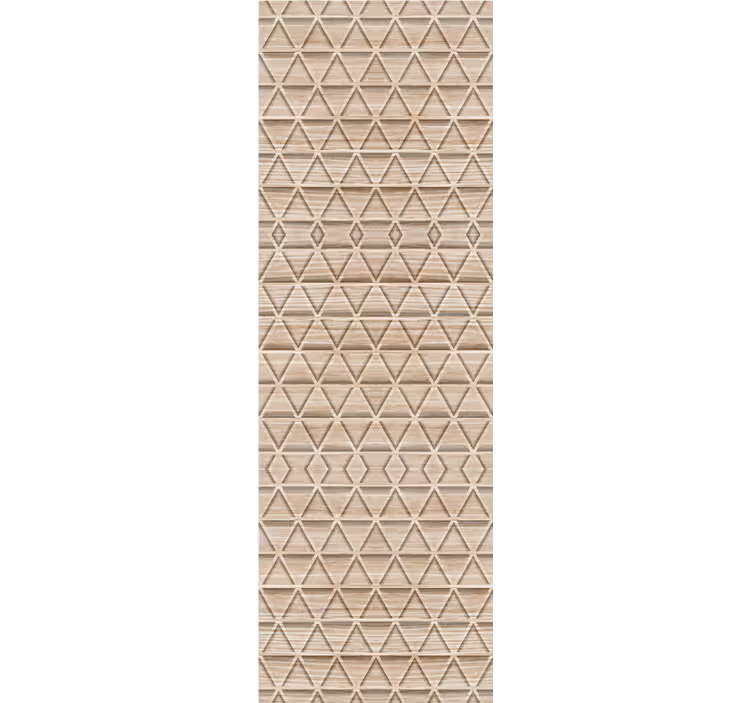 Slaapkamer behang houtlook driehoekig geometrisch patroon - TenStickers