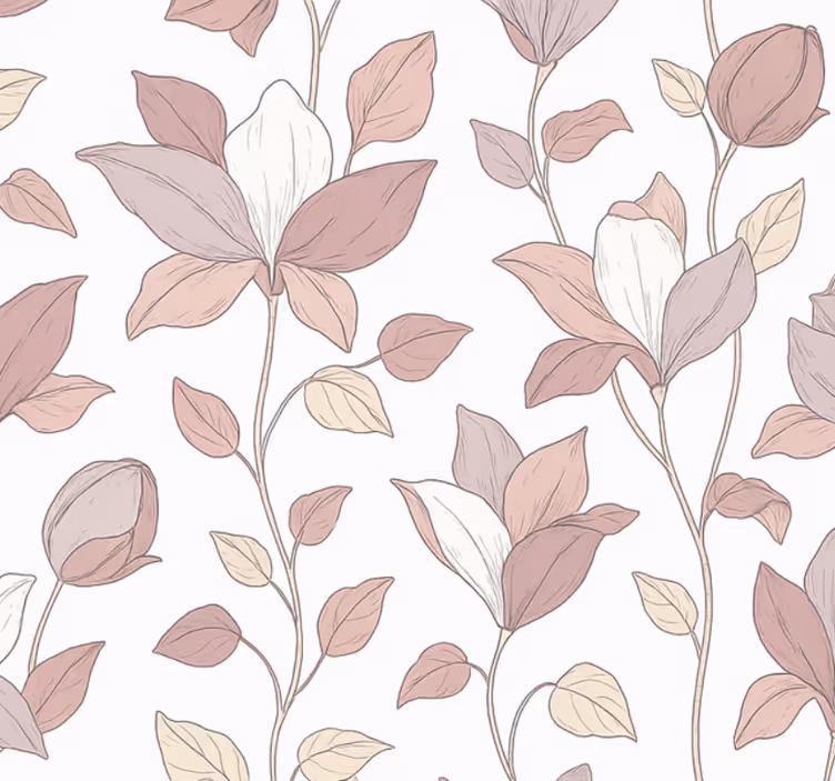 Slaapkamer behang roze bloemen - TenStickers