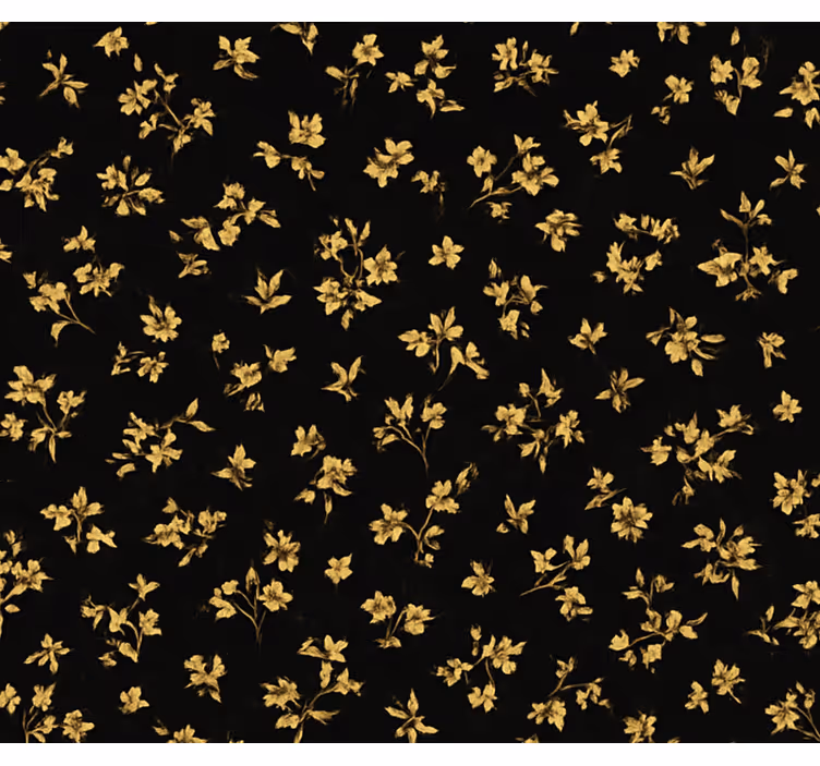 Slaapkamer behang donkere achtergrond met gouden bloemen - TenStickers