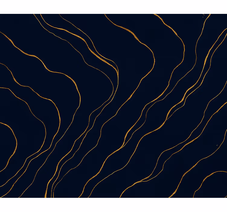 Slaapkamer behang donkerblauw en gouden marmer - TenStickers