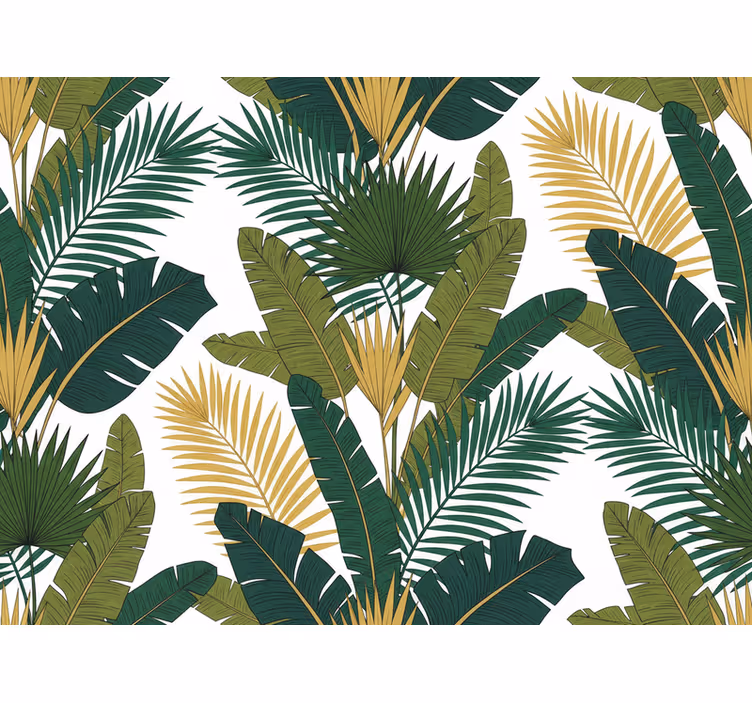 Behang woonkamer luxe palmbladeren (b011ipakp0) - TenStickers