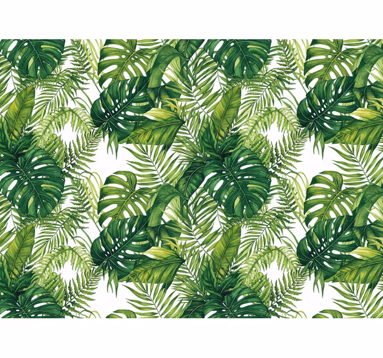 Behang keuken rainforest groene bladeren - TenStickers