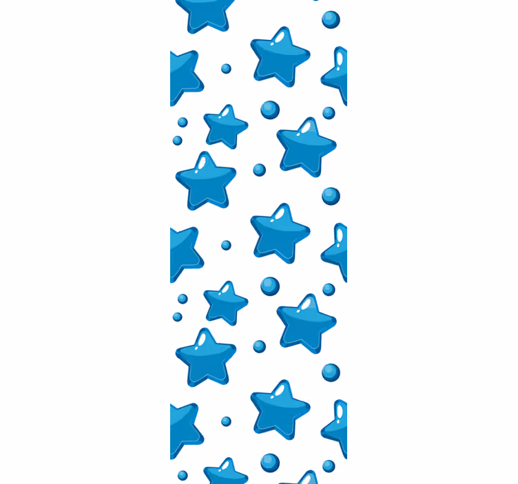 Slaapkamer behang blauwe glanzende sterrenballonnen - TenStickers