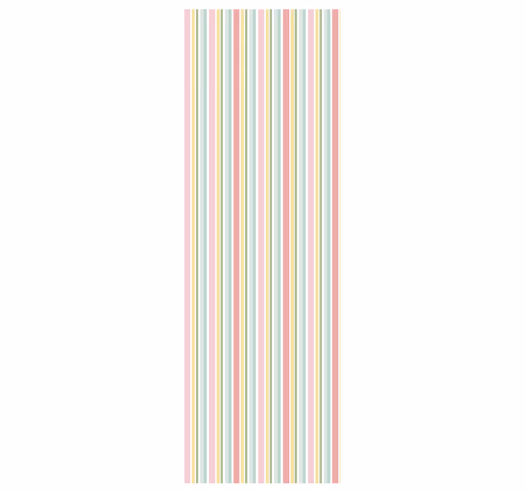 Slaapkamer behang horizontaal pastel multicolor gestreept - TenStickers