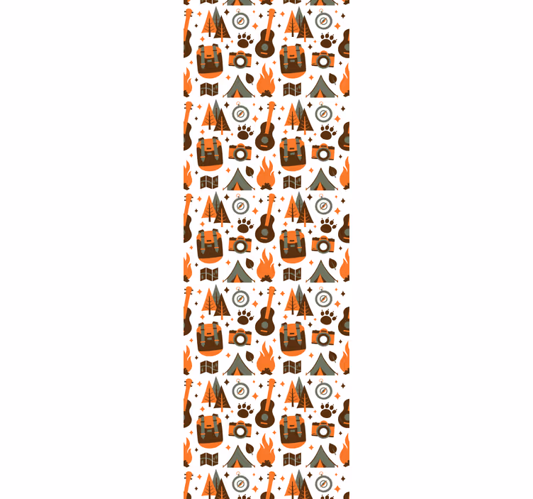 Slaapkamer behang bergen beer hout vuur - TenStickers