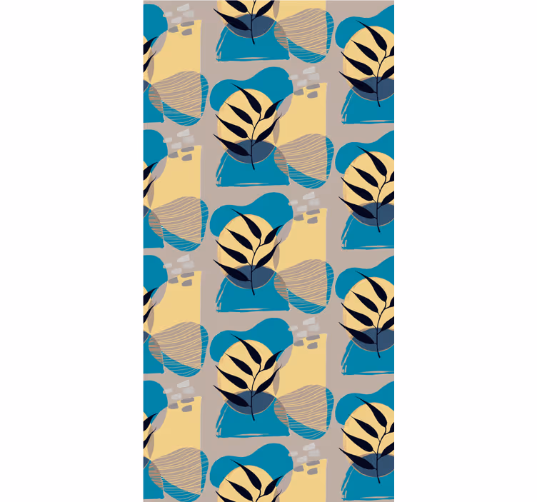 Slaapkamer behang afrikaans stijl blauw abstract patroon - TenStickers