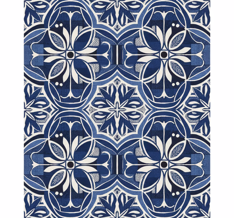 Behangpapier marine blauw navy stoffen patroon - TenStickers