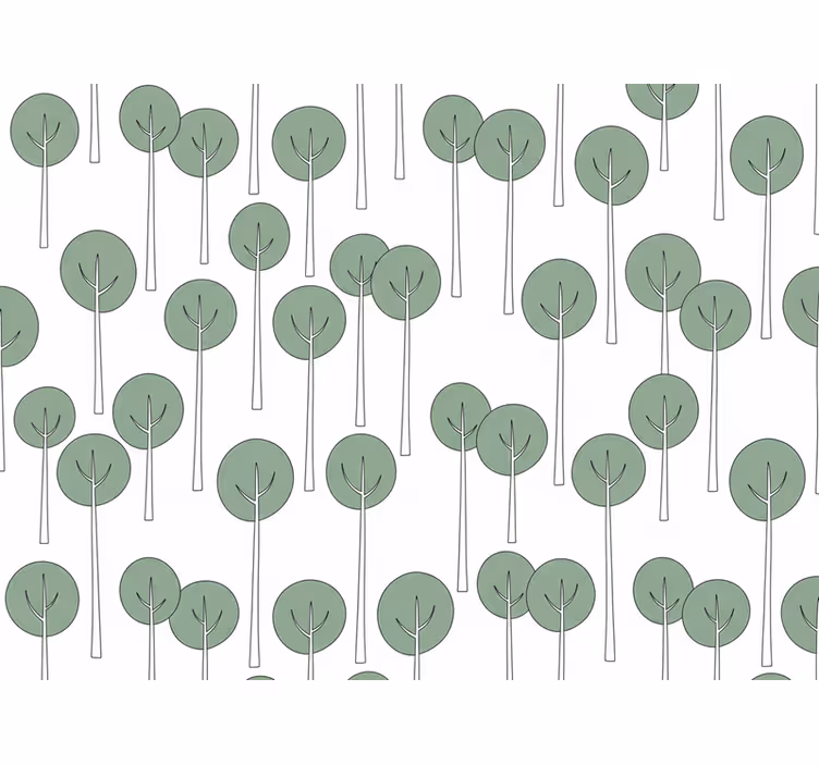 Bloemen behang minimalistisch boompatroon - TenStickers