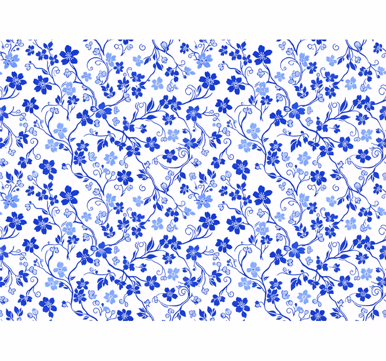 Bloemen behang blauwe kersenbloesem - TenStickers