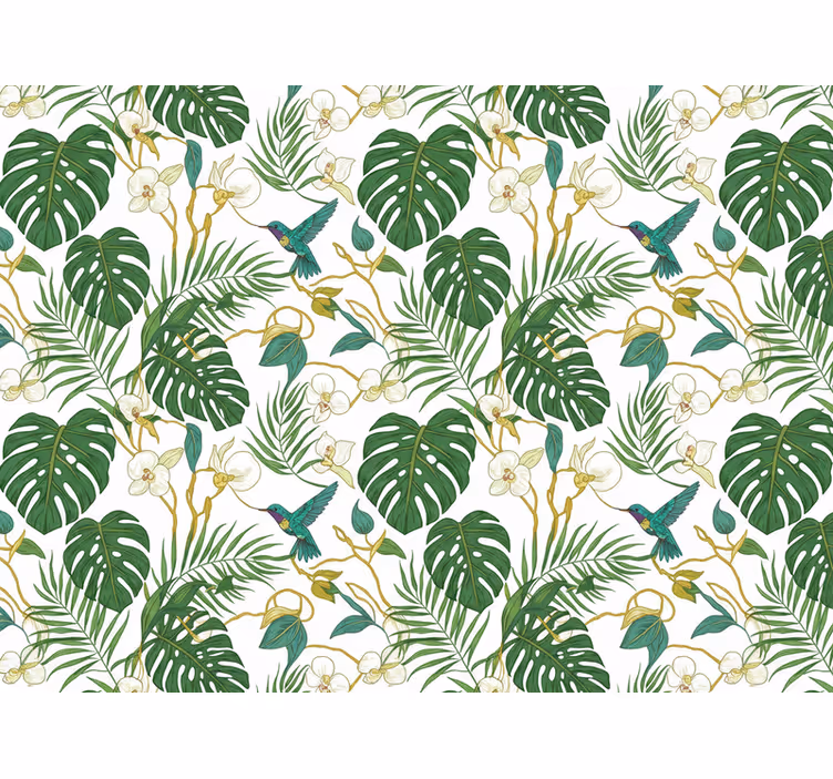 Behang bladeren emerald botanische tuin (b095krc7kt) - TenStickers