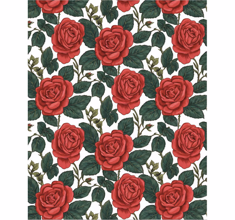 Bloemen behang rode rozen optiek (b09yd2z7zz) - TenStickers