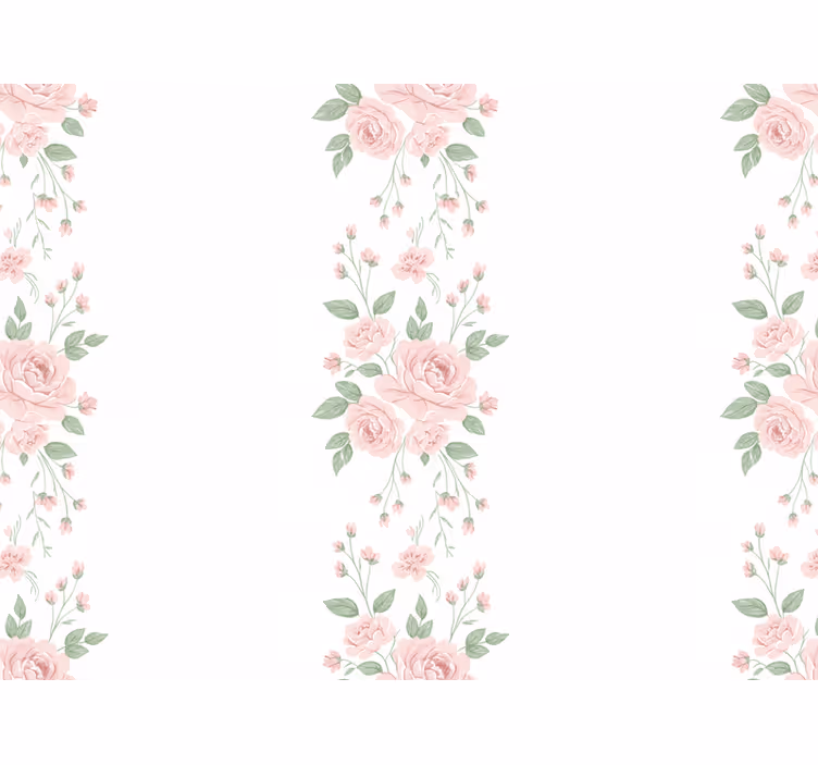 Bloemen behang lichtroze bloemendesign - TenStickers