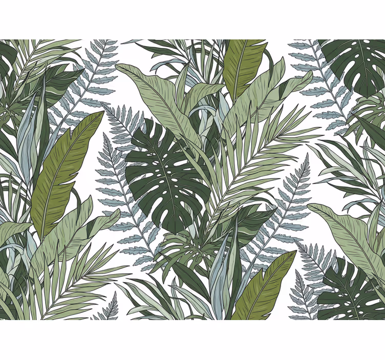 Bloemen behang exotische bladeren symfonie - TenStickers