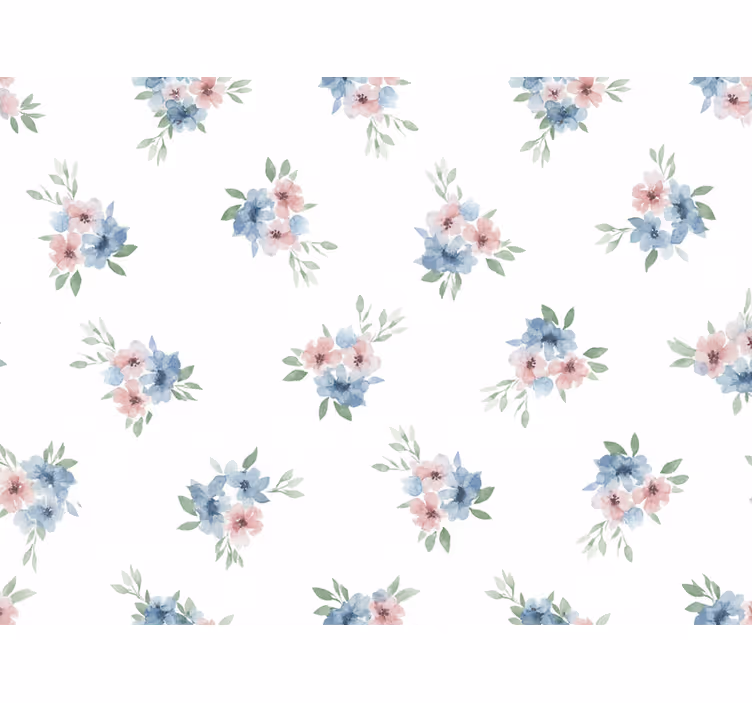 Bloemen behang kleine bloemen in aquarel - TenStickers