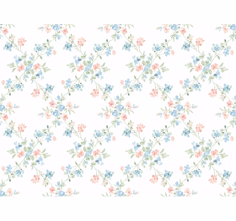 Bloemen behang kleine bloemen in lichte aquarel - TenStickers