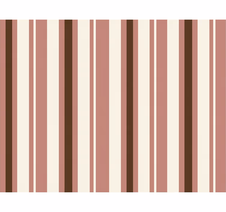 Behang verticale strepen roze en bruine strepen - TenStickers