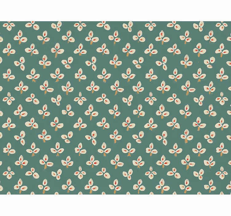 Behang abstract verbleekt teal geperste bloemblaadjes - TenStickers