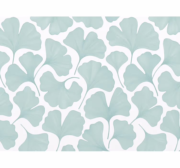 Behang bladeren in gedempt teal ginkgo bladeren - TenStickers