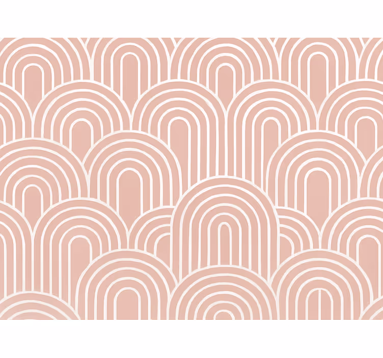 Geometrisch behang roze retro bogen - TenStickers