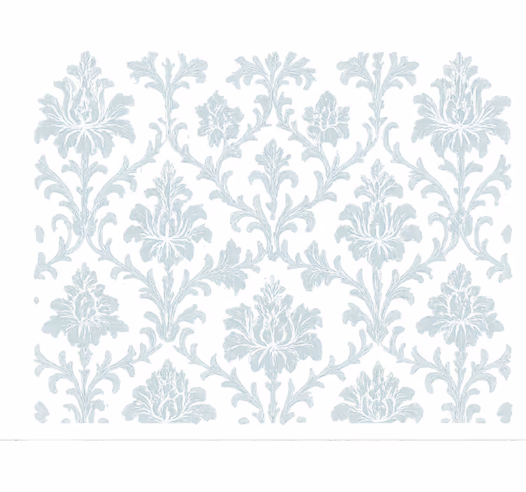 Bloemen behang licht en luchtig blauw damast - TenStickers
