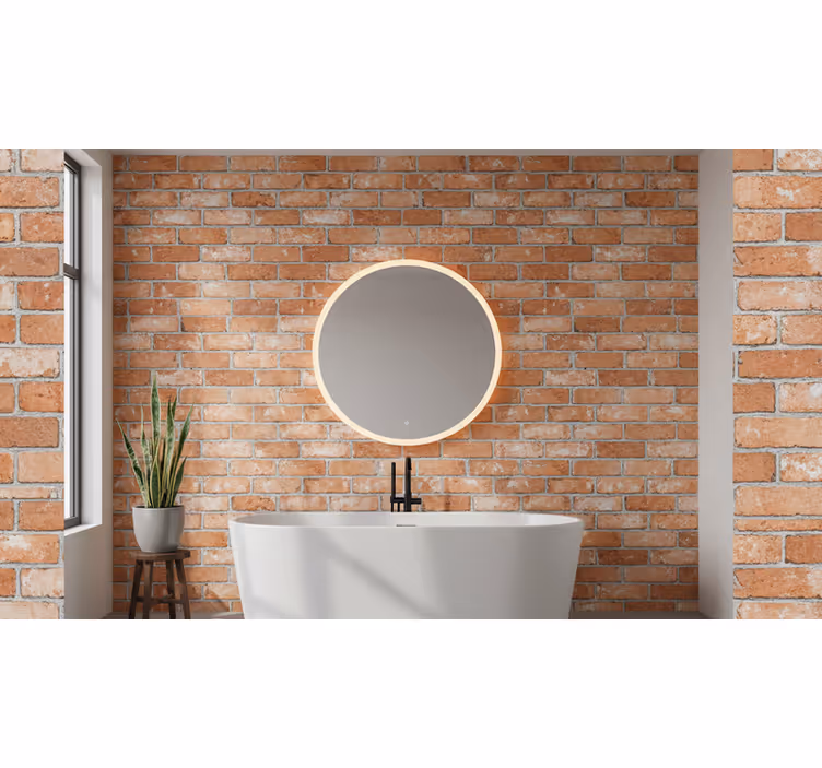 Bakstenen behang koude oranje stenen (b07g3m33mr) - TenStickers