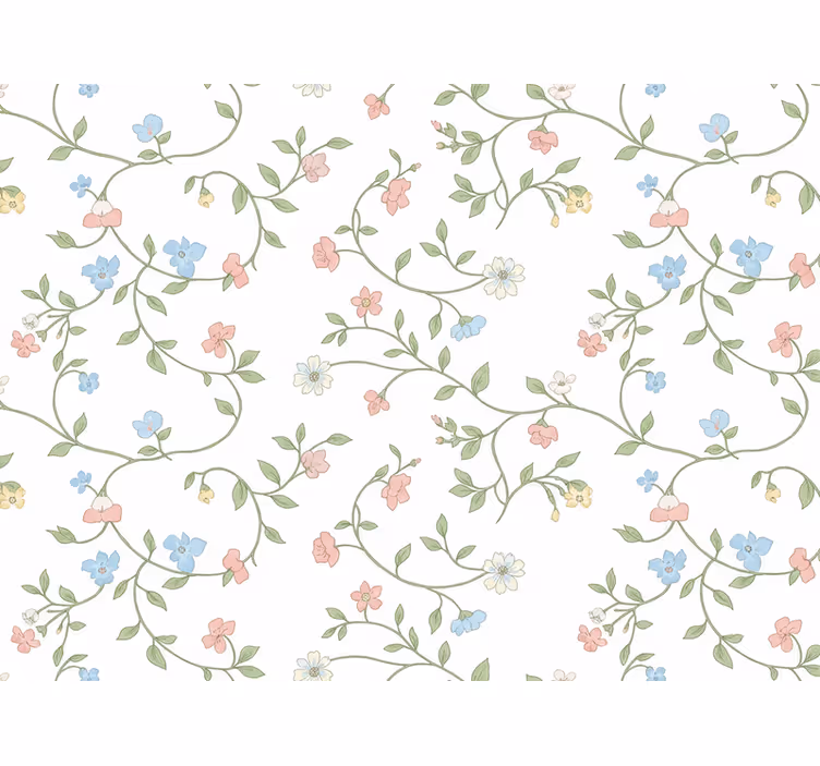 Bloemen behang dainty wilde bloemen klimop - TenStickers