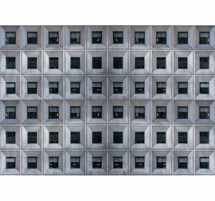 Metaal behang brutalistische architectuur - TenStickers