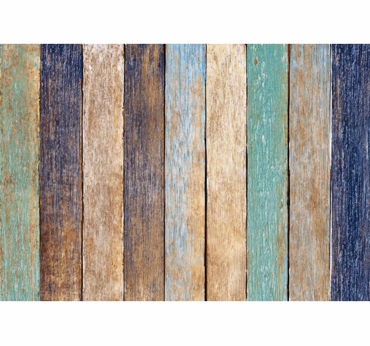 Behang rustiek blauw zomerhout - TenStickers