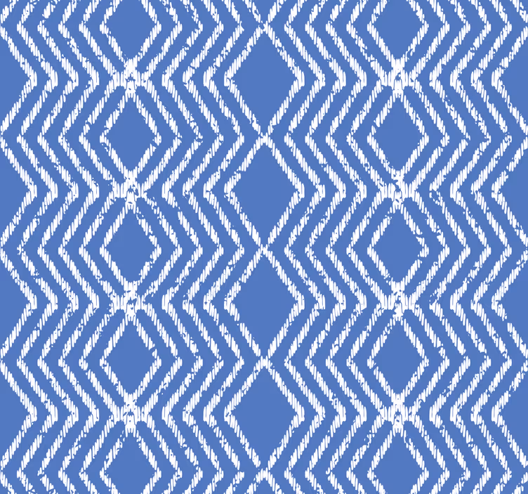 Blauw behang zig zag patroon - TenStickers