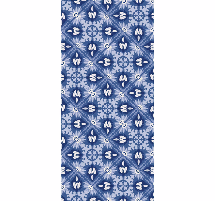 Blauw behang met ornamenten - TenStickers