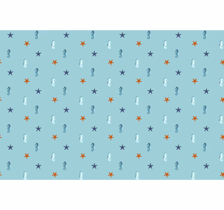 Blauw behang marine stijl - TenStickers