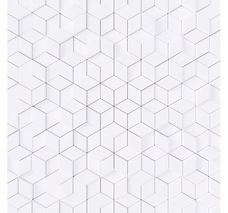 Wit behang met geometrisch patroon - TenStickers