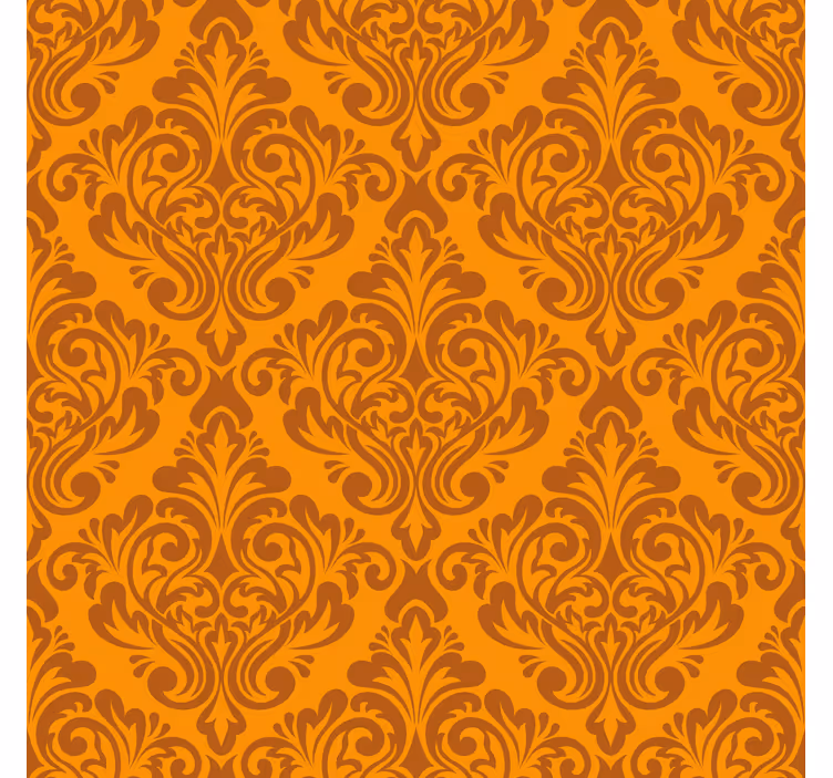 Oranje behang vintage oranje damast - TenStickers