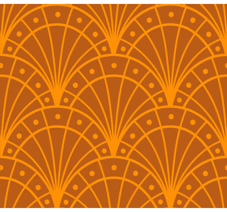 Oranje behang elegante oranje artdeco - TenStickers