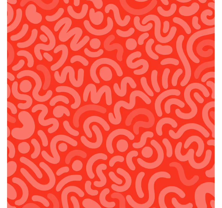 Behang rood abstract ronde lijnen - TenStickers