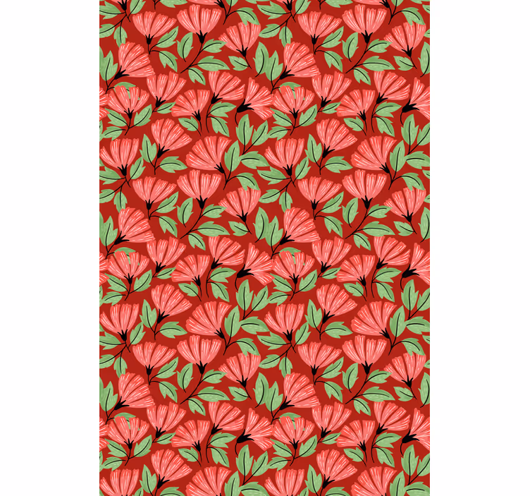 Behang rood vintage rood patroon - TenStickers