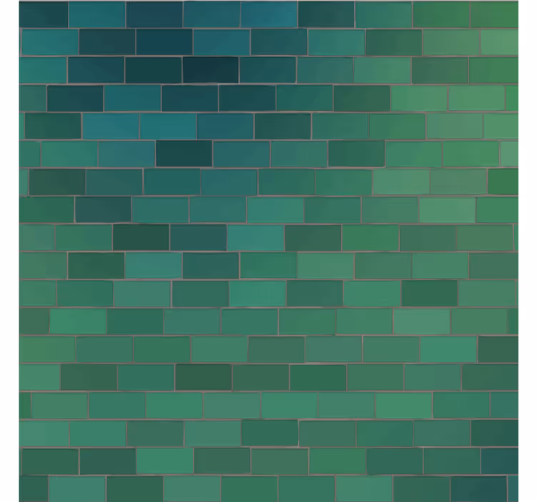 Groen behang groene bakstenen - TenStickers