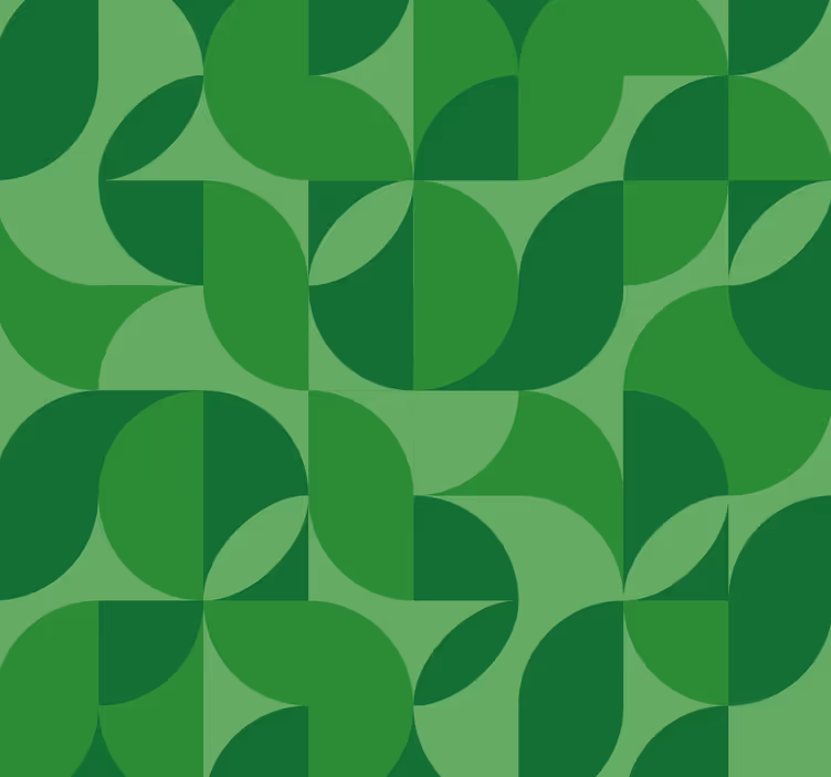 Groen behang retro geometrisch - TenStickers