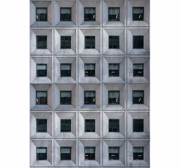 Behang grijs in brutalistische architectuurstijl - TenStickers