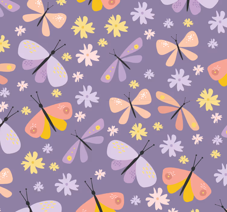 Badkamer behang met vlinders - TenStickers