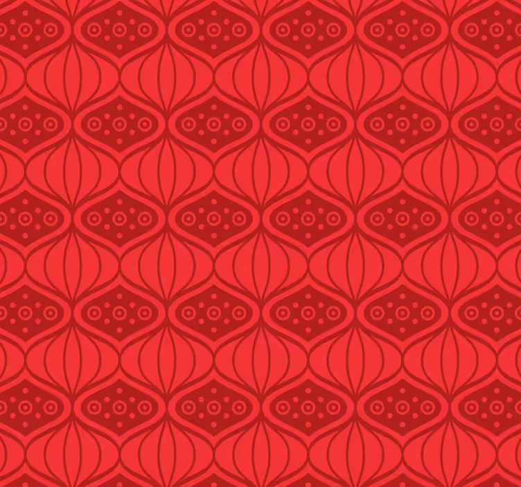 Rode oosterse stijl behang rood - TenStickers