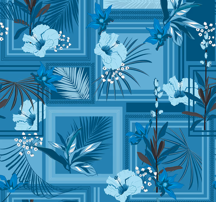 Bloemengeometrie behang bloemsierkunst - TenStickers